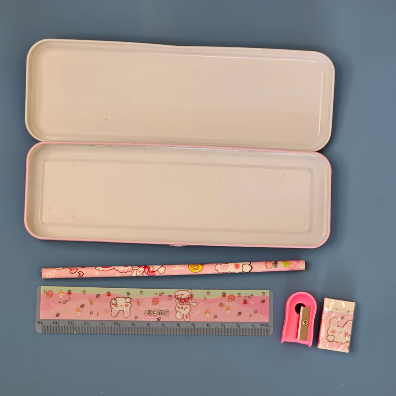 Pink stationery set for kids with rabbit design, best return birthday gift for girls, shop at www.usmile.toys.